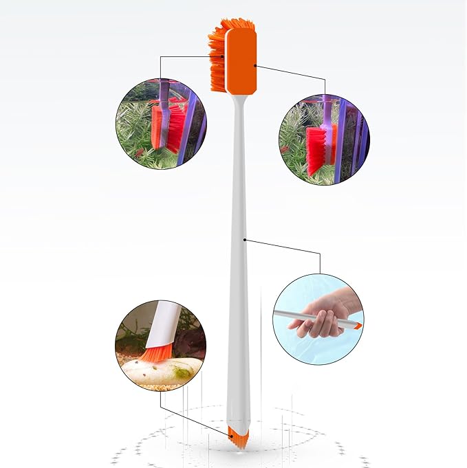 Vimvins Small Fish Tank Cleaner - Algae Scraper for Glass Aquariums - Aquarium Brush & Scrubber Tool Adapted for Cleaning Glass and Acrylic Aquariums.