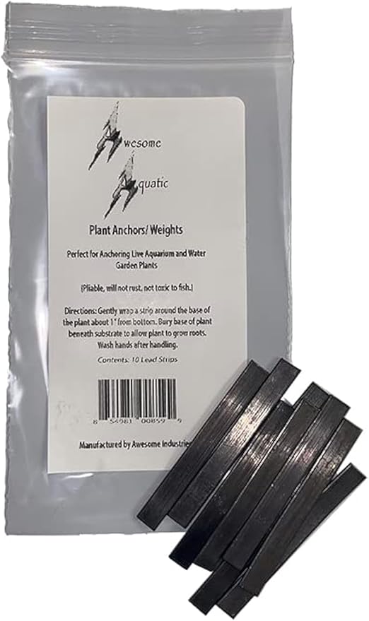 Awesome Aquatic Aquarium Plant Weights, Fish Tank Anchors, Lead Ribbon, 10 | Secure plants • Easy to shape • Holds stems in place • Prevents floating • Aquascaping essential