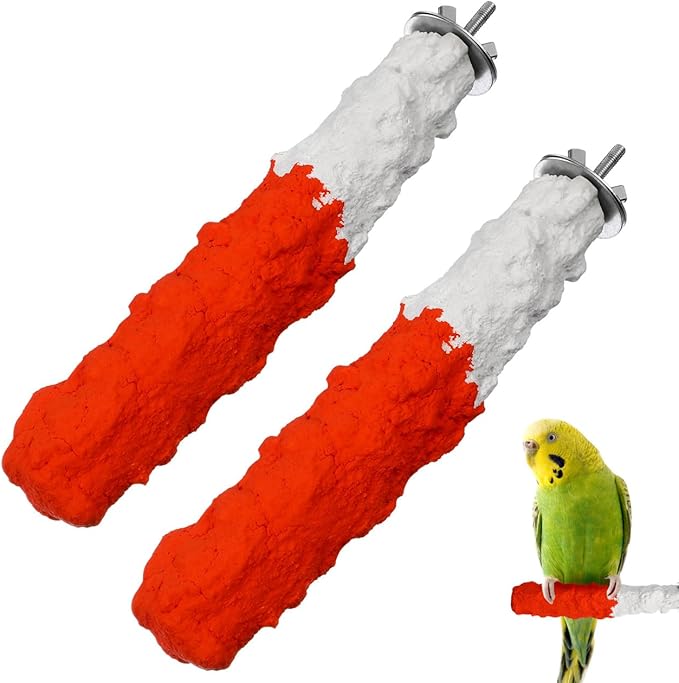ULTECHNOVO Bird Perch Stand 6.88In Calcium Cuttlebone – High-Calcium Beak Grinding & Claw Trimming – for Parrot Cage for Cockatiel Conure African Grey