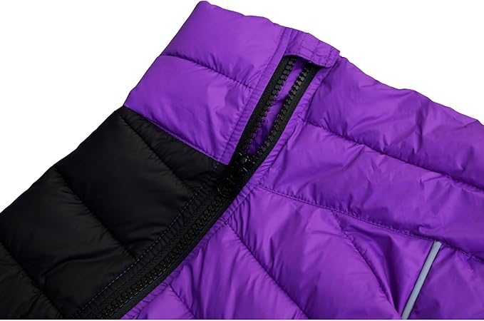Warm Dog Coat, Waterproof Windproof Reflective Jacket - Zippered, Adjustable Outdoor Snow Jacket for Small to Large Dogs - Purple XL