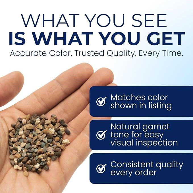 IPW Industries Inc - Water Softener Gravel - Garnet Filter Bed Media for Filter Tanks, Water Conditioners, Water Softeners and Backwashing (5 lbs)