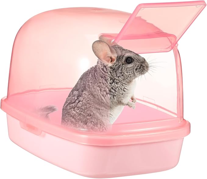 Garneck Chinchilla Sand Bath House for Hamsters Squirrels and Hedgehogs Plastic Hamster Bathroom and Dust Bath Container Reusable Sand Bath Tub for Animals