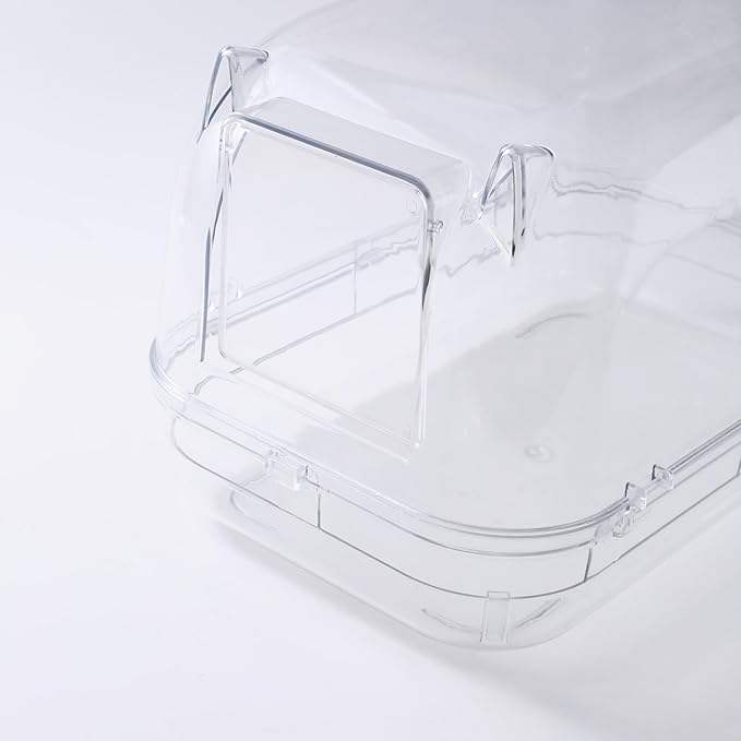 Large Chinchilla Dust Bath House, 11-Inch Clear Enclosed Bathing Hideout with Lift-Off Lid, Low-Mess Rim & Stable Non-Slip Base, Easy-Clean Design for Adult Chinchillas