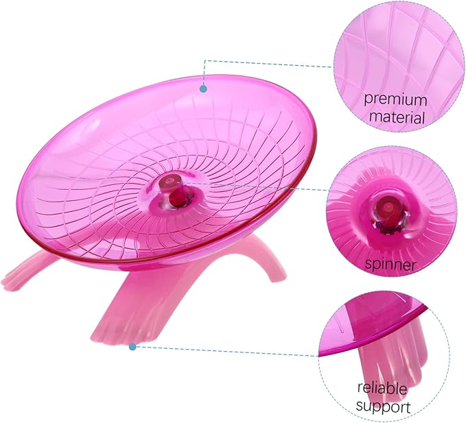 NOLITOY 2pcs Hamster Running Toy Flying Saucer Wheel Pet Exercise Accessory for Hamsters Gerbils and Colors Fun Activity for Bored Pets