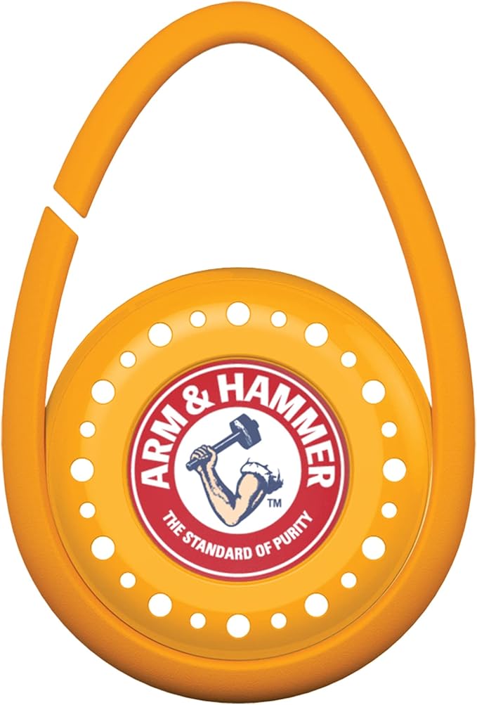 Arm & Hammer OdorBusterz ClipMATE™, Clean Burst, Clip-On Odor Absorber with Baking Soda, Carabiner Clip for Gym Bags, Backpacks & Travel Gear 2 Count (Pack of 12)