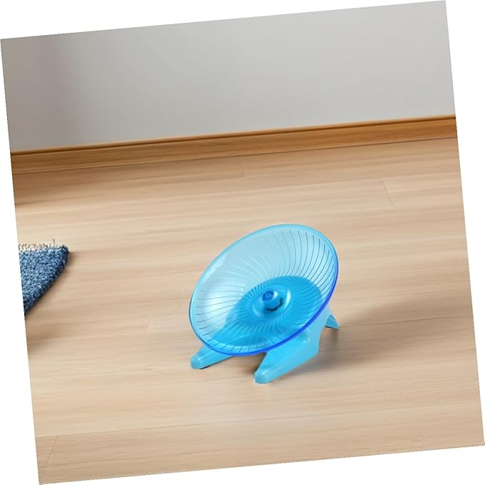 VICASKY Silent Hamster Exercise Wheel with Stand – Flying Saucer Spinning for Small Pets, Quiet Running Wheel for Hamsters, Gerbils, and Hedgehogs, Light Blue