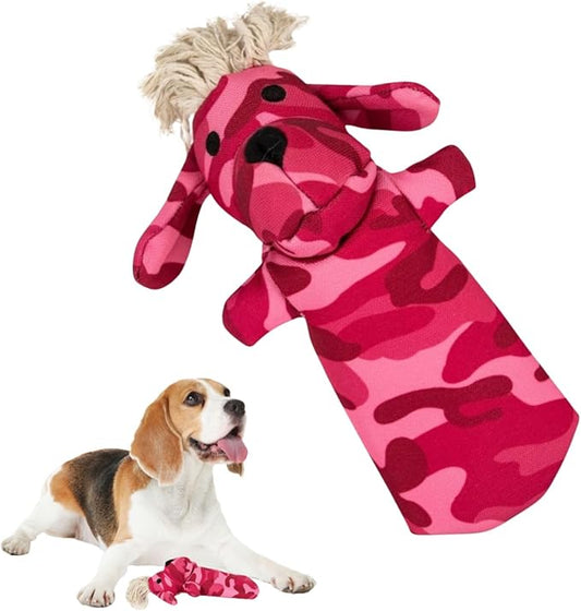Eco-Friendly Durable Crinkle Cat & Dog Toy for Playing, Teething and Exercise - Pinky, Pink Camo, No Squeaker, No Stuffing (Safe for Pets/Kids)