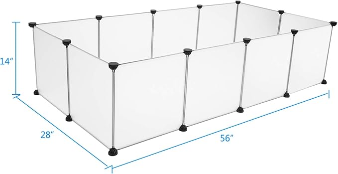 Universal Pet Playpen, Portable Large Plastic Yard Fence for Small Animals - Puppy Kennel Crate, Rabbit Hutch, Hamster & Guinea Pig Enclosure - Easy to Assemble, DIY Expandable, Durable ABS Connectors