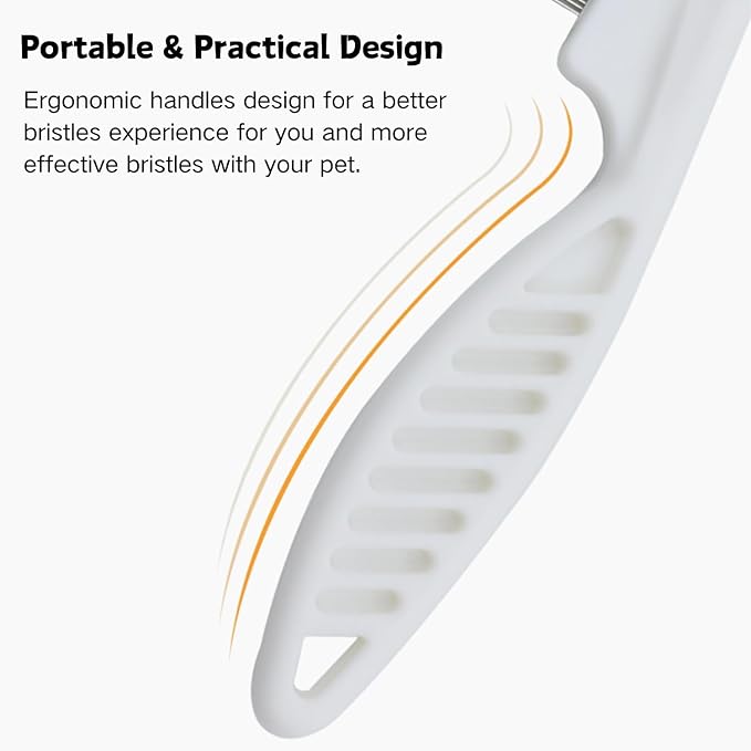 Stainless Steel Rounded Teeth Grooming Comb for Small Pets - Massage and Cleaning Tool for Chinchillas, Ferrets, Guinea Pigs, Rabbits (2 Pack, White)