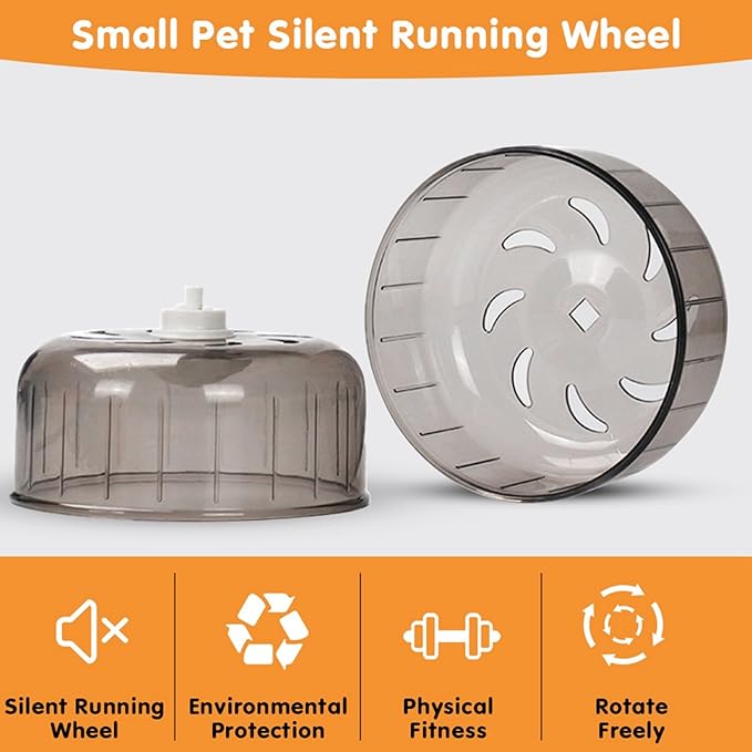 Hamster Wheel Running Toys, Hamster Flying Saucer Silent Running Exercise Wheel for Real Hamsters 15 Cm Attachment to Wired Cage Syrian Wheels Clip On Cable Heeled Large Little