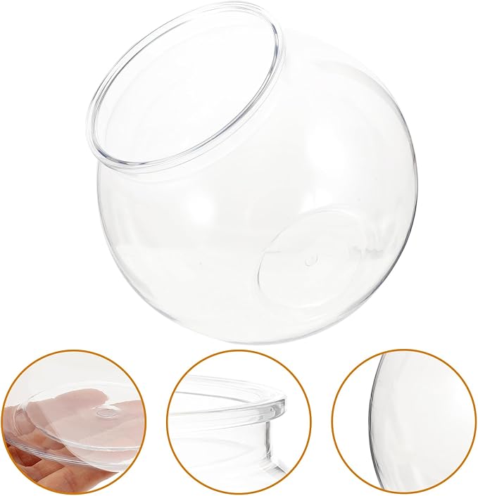 Transparent Plastic Fish Tank Small Round Aquarium for Goldfish Clear Fish Bowl for Plants Household Desktop Decor Integrated Design Easy to .08 X 7.08 X 6.29 in