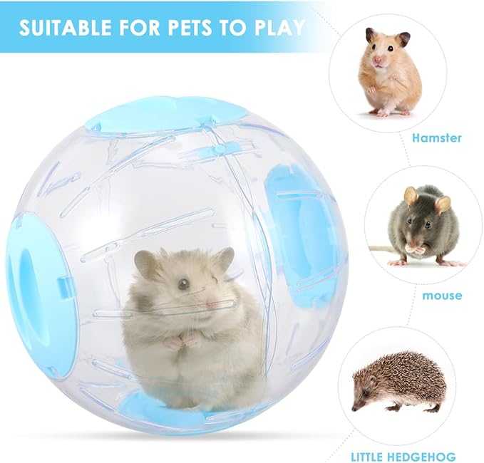 Hamster Running Ball 8.66-Inch Transparent Pet Toy for Small Animals Exercise and Activity Wheel Suitable for Hamsters Gerbils Rats Hedgehogs