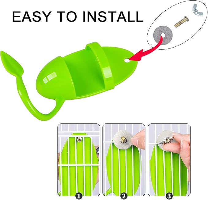 2pcs Plastic Pet Bird Cuttlebone Holder Food Holder, Cuddle Bone Feeding Racks, Cuttlebone Holder for Cockatiels Parakeets Budgies Finches Green