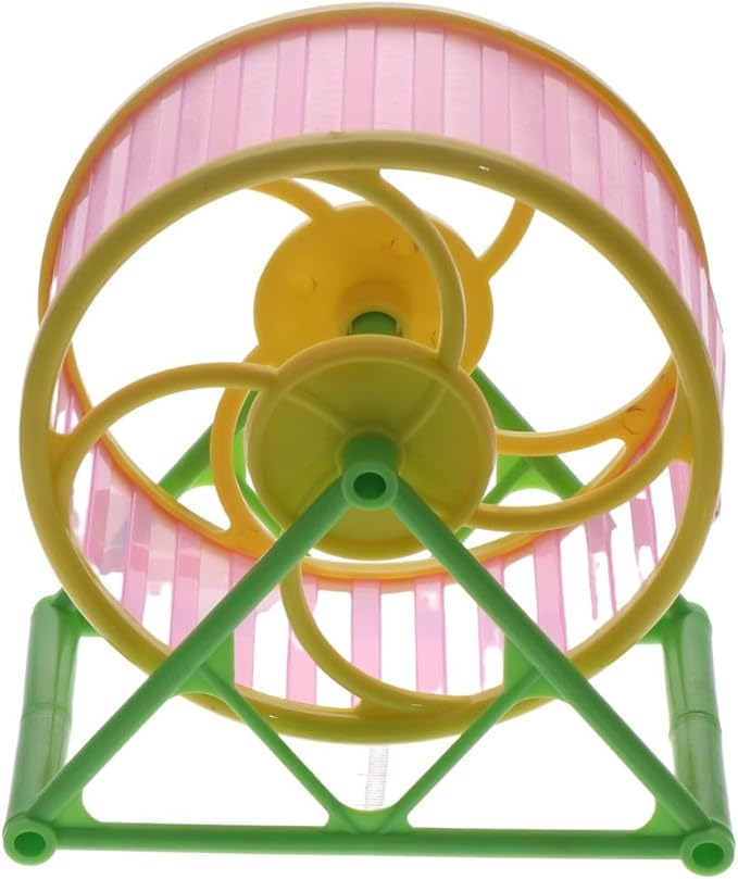 Hamster Exercise Wheel, Silent Running Wheel with Stand for Hamsters, Gerbils, Mice and Other Small Pets, Hamster Wheel Cage (Random Color, 1 PC), Dia 11cm/4.33in