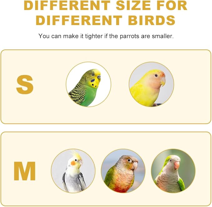 Ultra-Soft Bird Diaper Flight Suit for Small Medium Parrots, Cute Stylish Walking Outfit Anti-Scratch Protective Clothes for Daily Outdoor & Nail Trimming, Ideal Gift for Bird Lovers S
