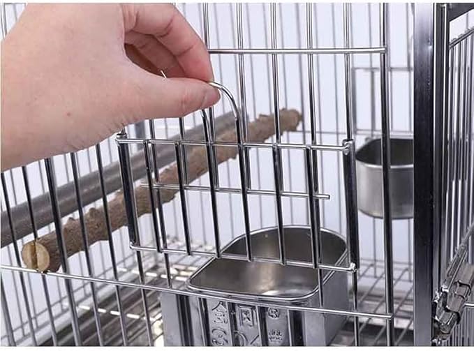 Parrot Parakeet Cage Stainless Steel Breathable Travel Cage Wrought Iron Bird Carrier Parrot Bird Cage for Extra Small Finch Zoo Love Bird Parakeets, Lovebirds, African Grey, Conure