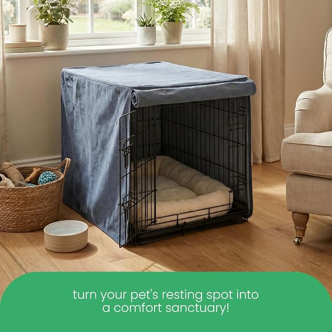 Molly Mutt Dragonstone Dog Crate Cover, GOTS-Certified 100% Organic Cotton Canvas Cover for Dog or Puppy Kennel and Cage, Washable, Free of Harmful Chemicals, Huge, Fits 36"x23"x25" Crate