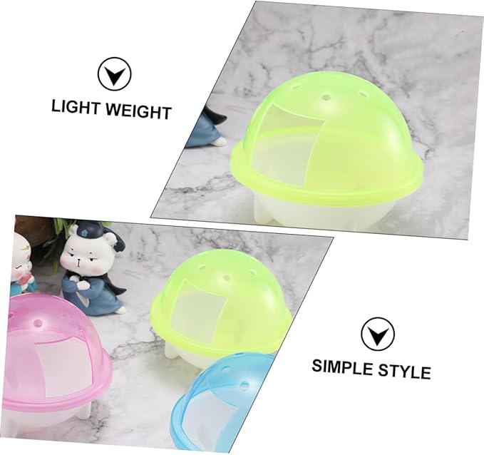 Sosoport 3pcs Transparent Hamster Sand Bath Room Small Pet Bathroom Container for Hamsters Chinchillas and Gerbils Easy to Observe and Bright Colors for Bathing and Dust Bathing