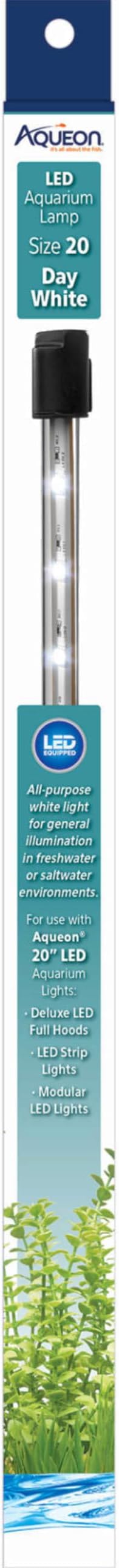 Aqueon LED Aquarium Lamp Replacements, Aquarium Light, White, 20 Inches | Led fish tank light replacement snaps into interchangeable fixtures, strips or hoods; uses 70% less energy than T8