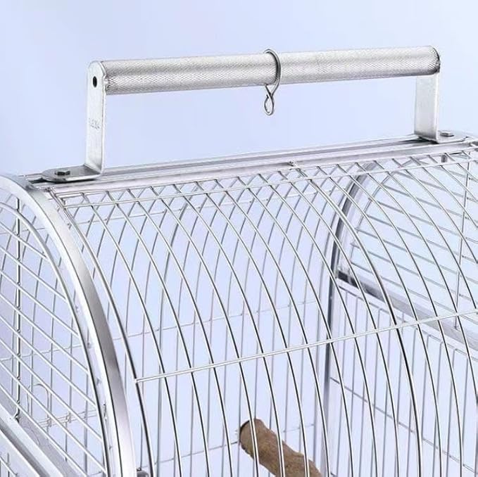 Parrot Parakeet Cage Stainless Steel Breathable Travel Cage Wrought Iron Bird Carrier Parrot Bird Cage for Extra Small Finch Zoo Love Bird Parakeets, Lovebirds, African Grey, Conure