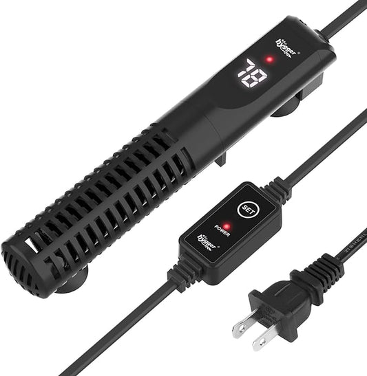 hygger Ceramic Submersible Aquarium Heater, New Explosion-Proof Fish Tank Water Heater with External Temp Controller Auto Thermostat Heater for Saltwater Freshwater (200W for 10~40 Gallon)