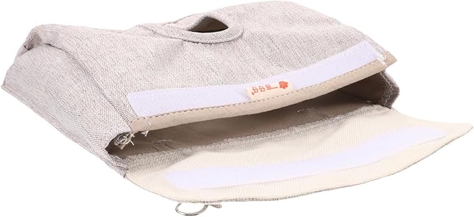 Balacoo Rabbit Hay Feeder, Guinea Pig Hay Bag Hanging Rabbit Feeder Storage for Guinea Pig, Bunny, Chinchillas, Hamsters and Small Pets and Animals (Grey, M)