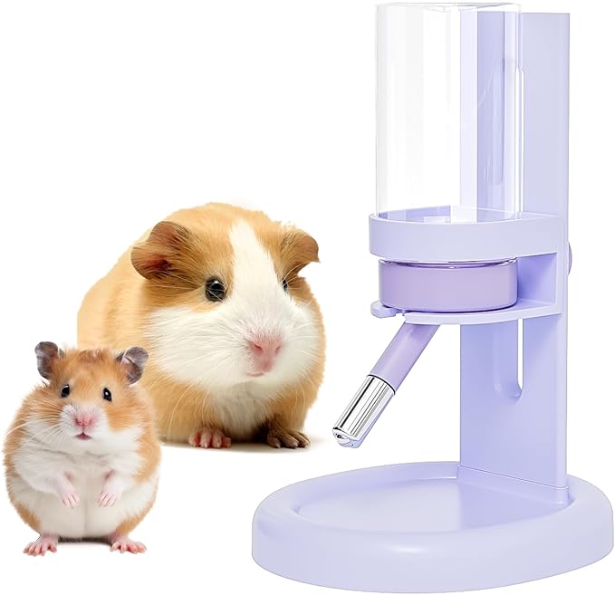 Guinea Pig Water Bottle No Drip – 4 oz Hamster Water Bottle for Glass Tank with Adjustable Stand, Leak Proof Small Animal Water Dispenser for Cage