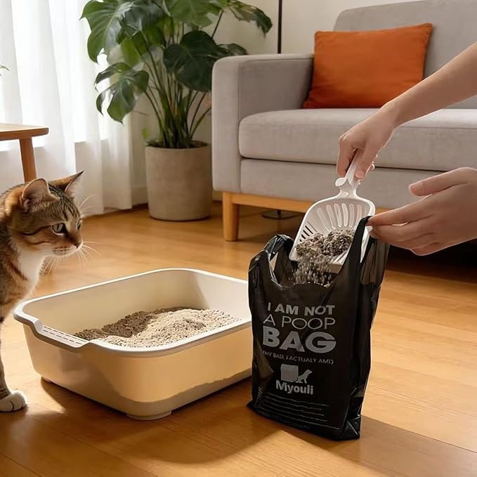 300 Counts Extra Thick Black Pet Poop Waste Bags With Handles for Dogs Ocean Wind-Scented