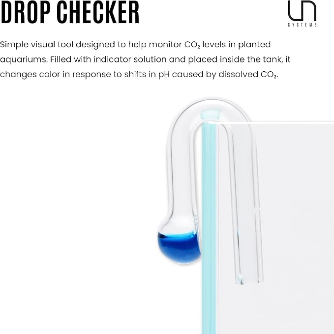 Ultum Nature Systems CO2 Drop Checker - Glass CO2 Drop Checker for Aquarium, CO2 Aquarium Kit with Solution, CO2 Monitor Complete Set for Planted Aquariums - Drop Checker Hang on Edge Mount (HD)