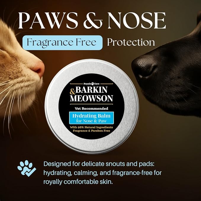 Barkin & Meowson Hydrating Balm for Nose & Paw 60g / 2.12oz - 98% Natural Ingredient Balm for Dry Noses & Pads, for Dogs and Cats