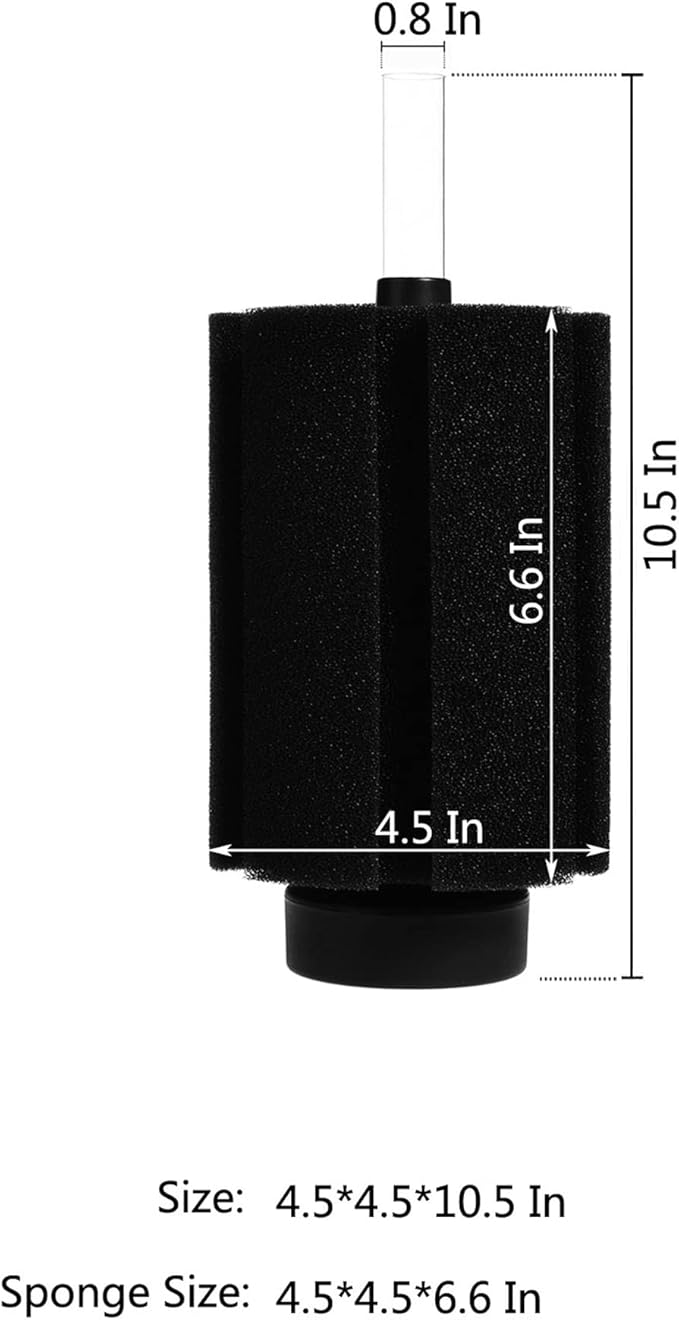 ALEGI Aquarium Bio Sponge Filter with Ceramic Media for Clear and Quiet Aquariums for Betta Fry Shrimp Tiny Fish Tank (75+ Gallon 4 Pack)