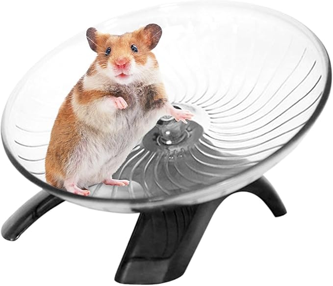 Hamster Wheel, Hamster Flying Saucer Silent Running Exercise Wheel for Hamsters, Hermit Crab, Mice, Gerbil Small Cage(Color:Grey)