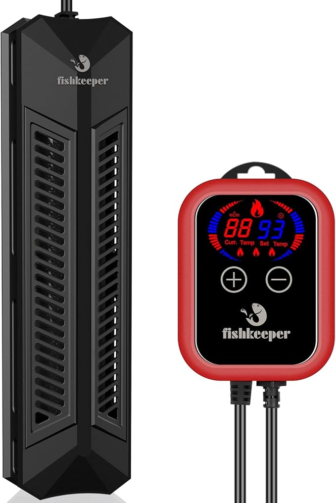fishkeeper Aquarium Heater, 1000W Fish Tank Heater for 106-264 Gallon | Adjustable Digital Display Controller, Submersible Water Heater with Thermostat Overheat & Dry-Boil Protection