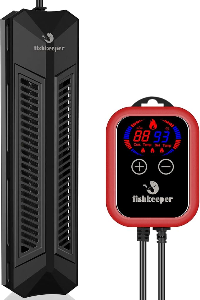 fishkeeper Aquarium Heater, 800W Fish Tank Heater for 80-220 Gallon | Adjustable Digital Display Controller, Submersible Water Heater with Thermostat Overheat & Dry-Boil Protection