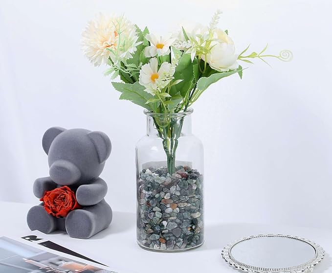 LAIDANLA Aquatic Agate 1lb Crystal Polished Tumbled Stones Irregular Shaped Crystal Chips Bulk Natural Gemstone Aquarium Gravel Rocks Vase Filler Fish Tank Gravel Home Decoration