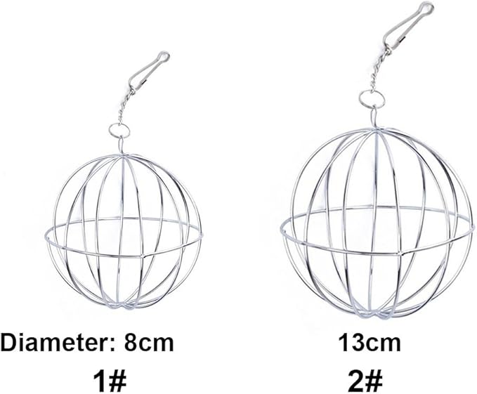 UXELY Metal Food-Ball, Guinea Pig Hay Feeder, 8/13cm Feed Ball for Rodents, Rabbit Grass Manger Holder Feeding Dispenser for Bunny, Stainless Steel Frame