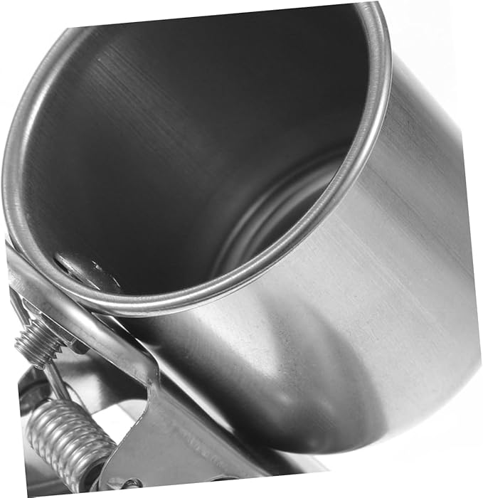 LIOOBO Stainless Steel Bird Feeder Cups for Small Birds Food and Water Bowls with Clamp for Parakeets Cockatiels and Other Cage Birds Durable Bird Feeding Dish for Parrot Cage