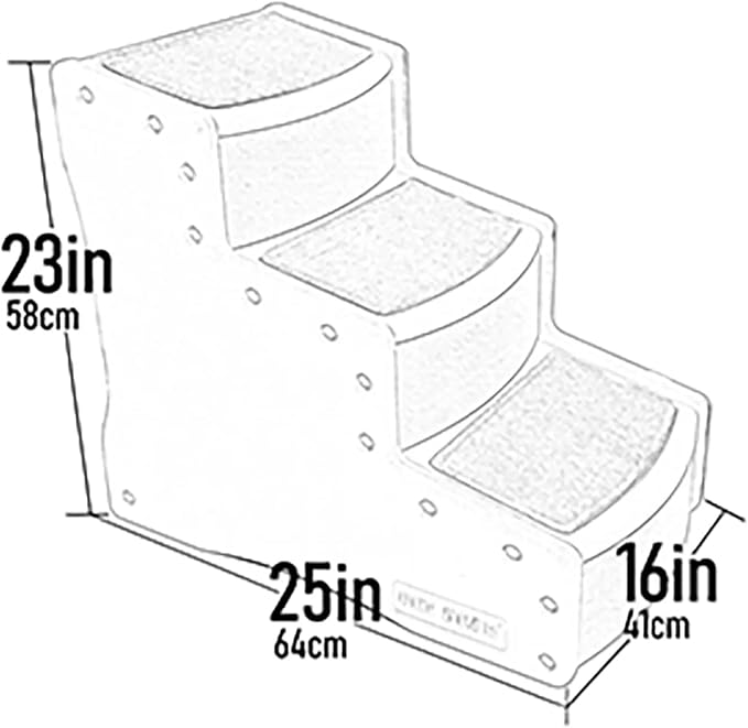 Pet Gear Easy Step III Pet Stairs, Coffee Bean | 3 Step, For Cats/Dogs, Removable Washable Carpet Treads, Supports 150 Pounds, No Tools Required