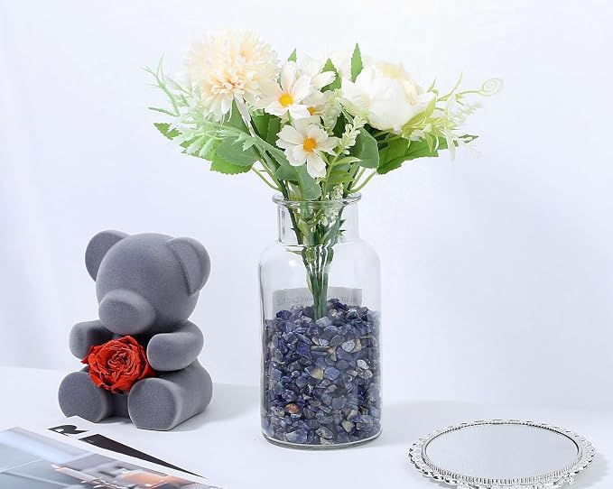 LAIDANLA Sodalite Crushed Stone Crystal Chips Bulk Natural Gemstones Healing Reiki Crystals Mini Quartz Vase Filler Aquarium Gravel 100g