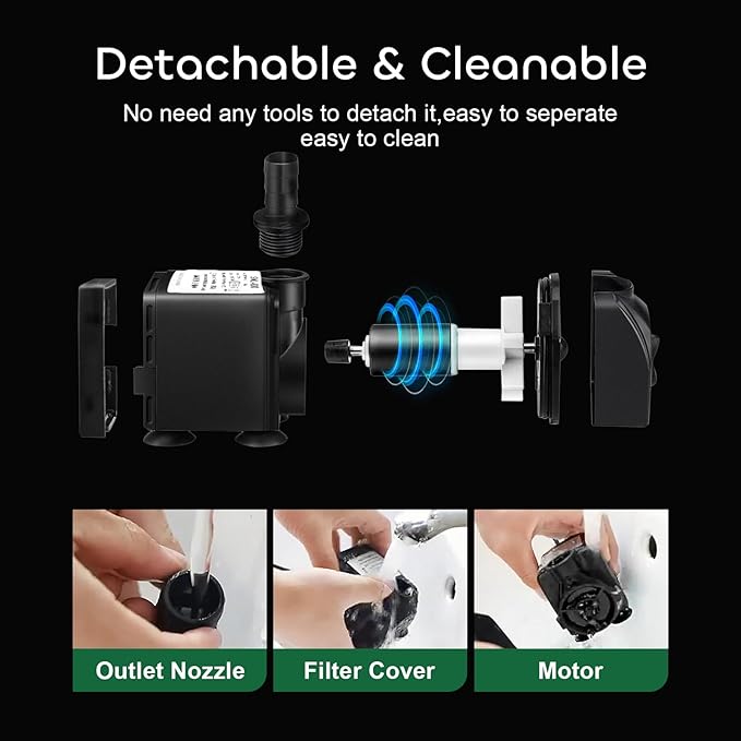 GROWNEER 2 Packs 550GPH Submersible Pump 30W Ultra Quiet Fountain Water Pump, 2000L/H, with 7.2ft High Lift, 3 Nozzles for Aquarium, Fish Tank, Pond, Hydroponics, Statuary