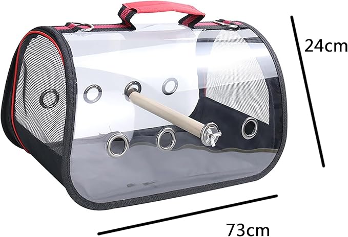 Lightweight Portable Pet Bird Travel Cage, Breathable Bird Carrier Backpack, Parrot Carry Bag with Visible Window Large Space, Shoulder Strap and Standing Perch, for Small Birds