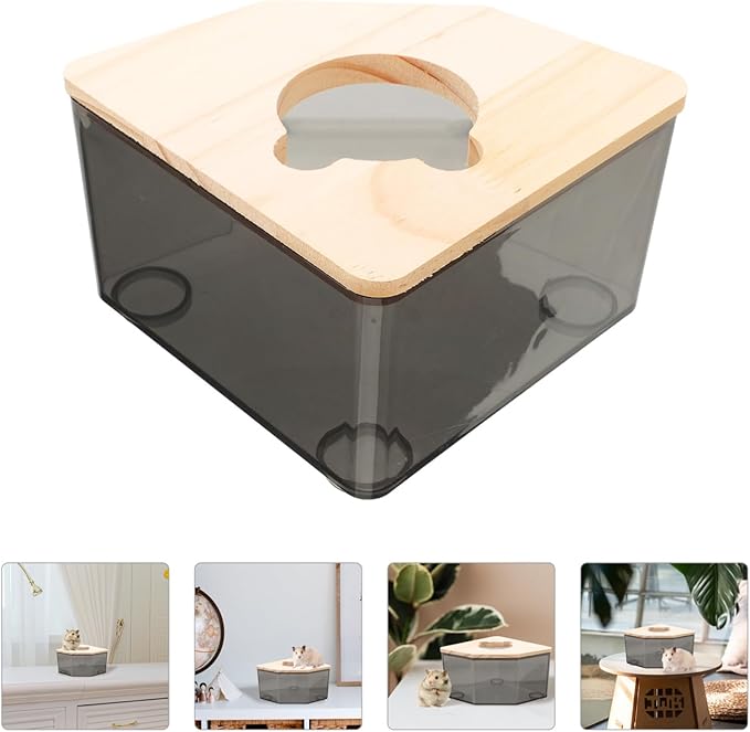 Abaodam Chinchilla Dust Bath Container Durable Hamster Bathroom Multi Purpose Sand Bath Box for Pets Easy to Clean Maintain Fun Design for Gerbils and Hamsters
