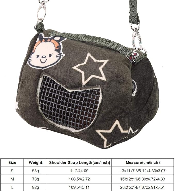 Hamster Carrier Bag, Small Animal Travel Carrier with Breathable Mesh, Portable Outdoor Pouch for Guinea Pig, Hedgehog, Sugar Glider, Squirrel
