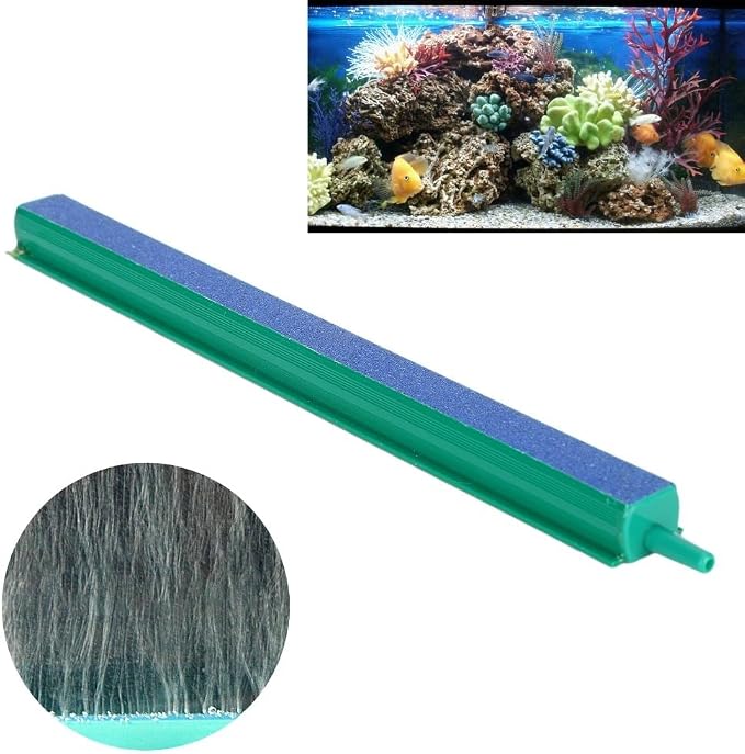 Green Air Stone Bar Fine Bubble Diffuser for Aquarium Air Pump Even Oxygenation and Heat Dissipation(20CM)