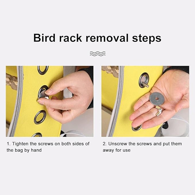 Bird Carrier Backpack Cage Transparent Parrot Carrier 1 Stick Wooden Standing Perch 12 Holes Ventilate Transparent Space Capsule Carrier Portable Bird Small Animal Travel Cage (Light Blue)