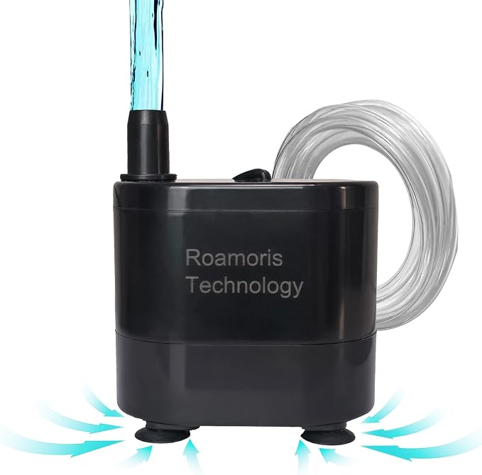 Small Pump With Level Sensor,5 FT Drain Lift,Large Volume,110V Automatic Submersible Water Pump Mini HAVC Condensate Pump For Dehumidifier,Air Conditioner, Ice Maker, Furnace,Air Cooler,PM02