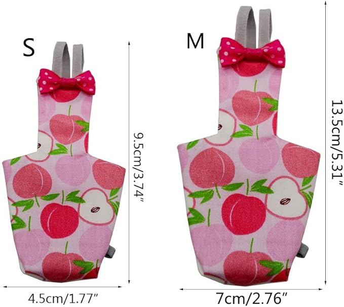 Parrot Diaper with Bowtie Cute Colorful Fruit Floral Cockatiel Pigeons Small Large Pet Birds Flight Suit Clothes Bird Toys Parrot Toys for Large Birds Parrot Cage Bird Cage Accessories Parrot