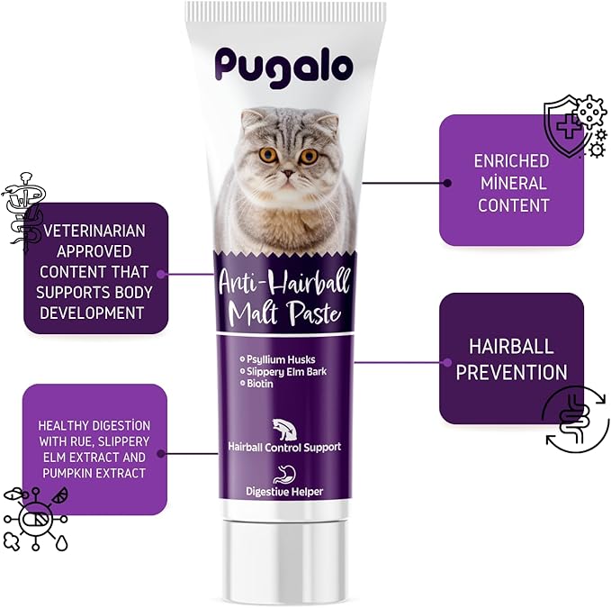 Cat Hairball Remedy Gel 100ml (3.5oz) Malt Paste for Cats Supports Hairball Control & Digestive Health