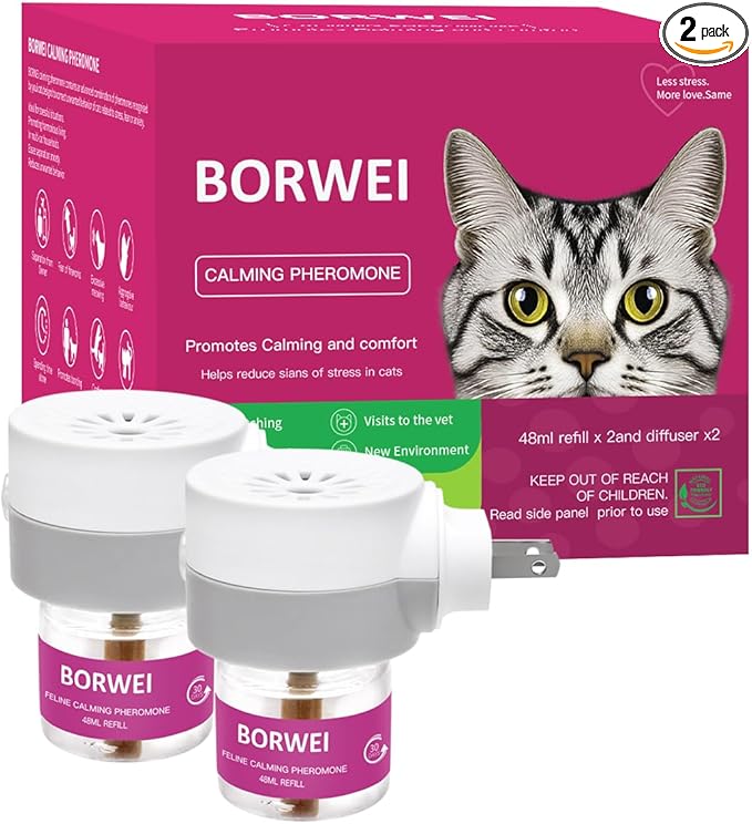 Cat Pheromones Calming Diffuser Premium Pheromone Diffuser for Cats - Cat Pheromones Diffuser - Cat Calming Diffuser - Cat Calming Pheromone Diffuser (Grey)