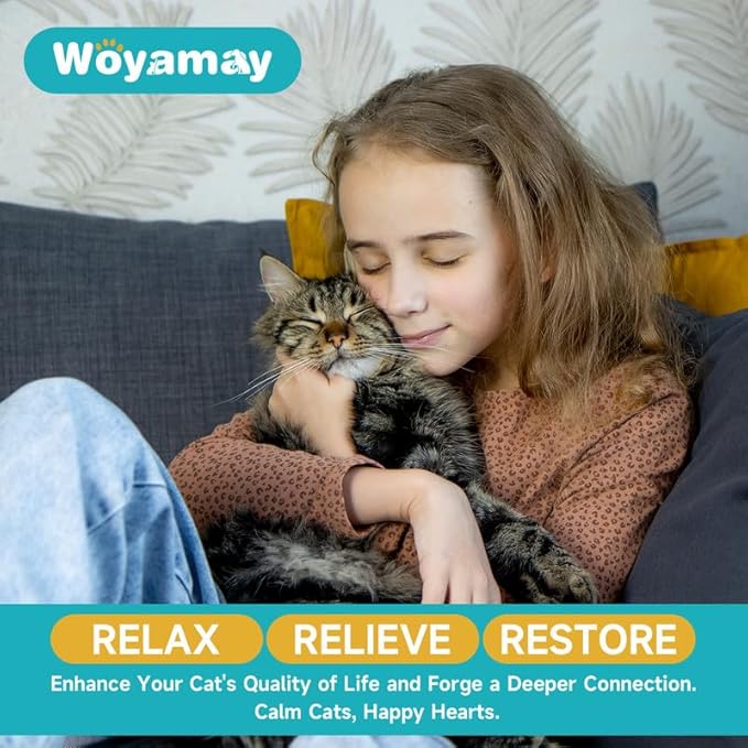 Woyamay Cat Calming Diffuser - Cat Pheromones Calming Diffuser for Cat Anxiety Relief 6-in-1 Cat Pheromone Diffuser Kit with 2 Diffuser + 4 Refill 48ml Vial - 120 Days Pheromone Diffuser to Calm Cats